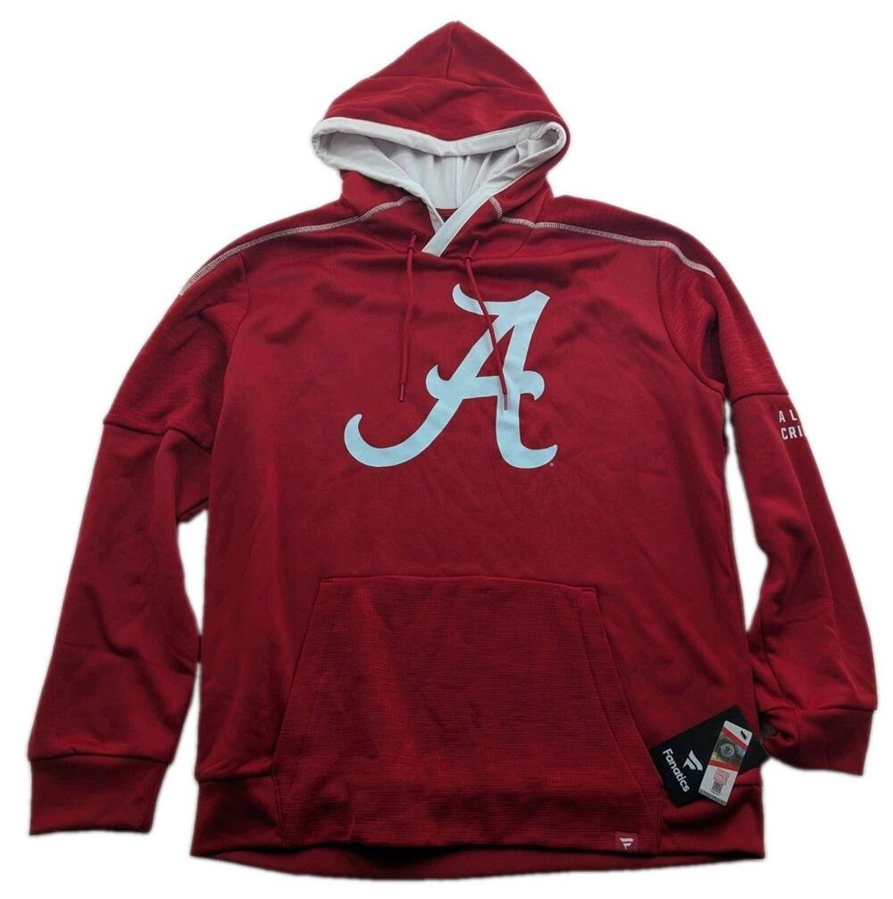 Fanatics Mens Size Large Alabama Crimson Tide Red Pullover Hoodie NWT